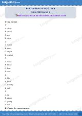 Đề thi giữa kì 2 Tiếng Anh 4 - Đề số 4